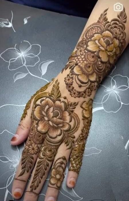 Rose Flower Mehndi Designs